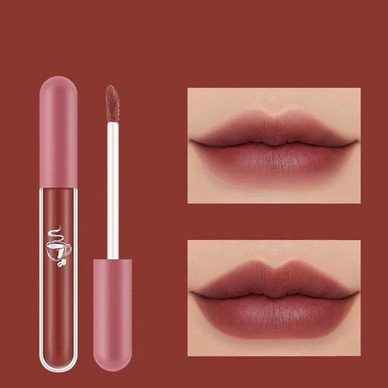 Lameila Silky Matte Glass Lip Gloss Moisturizing Lip Tint Lip Stain in Mauve Color - Stage Makeup Lipstick for Female Students